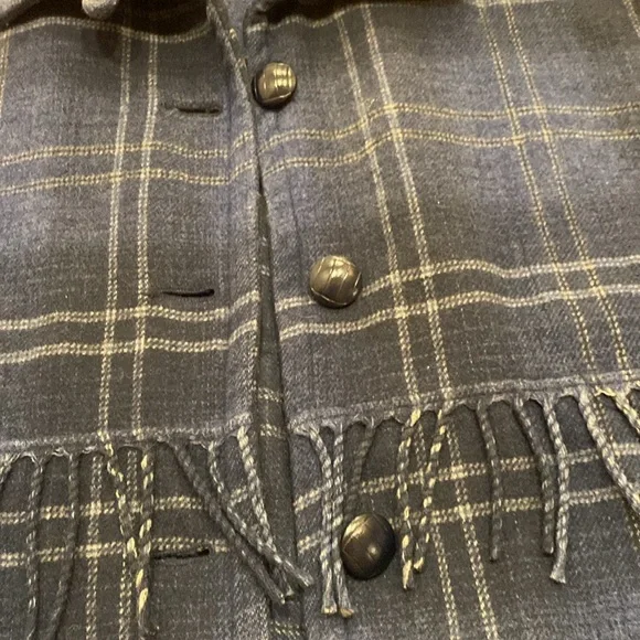 Collections Internationale Fringed women’s Blue Plaid Blazer/Jacket Size Large - Picture 17 of 17